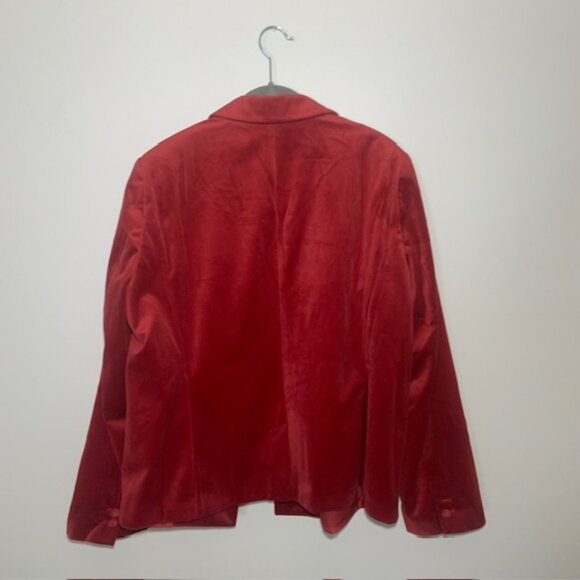 LC Holiday Party Red Velvet New Years Runway Inspired Blazer Jacket - Size XL - Picture 8 of 10